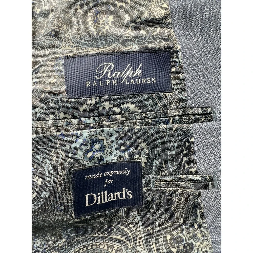 Ralph Lauren Blazer Mens 46 Regular Sport Coat Paisley‎ Lining Linen Dillard's